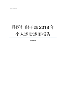 县区挂职干部2018年个人述责述廉报告