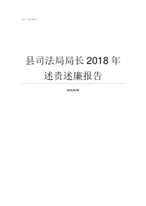 县司法局局长2018年述责述廉报告