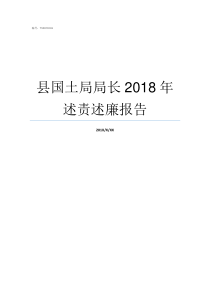 县国土局局长2018年述责述廉报告