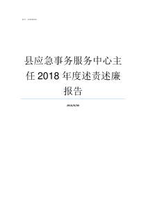 县应急事务服务中心主任2018年度述责述廉报告应急事务中心