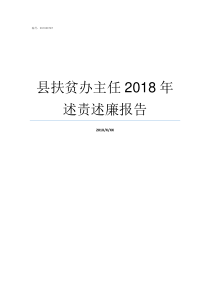 县扶贫办主任2018年述责述廉报告