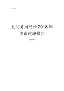 县河务局局长2018年述责述廉报告