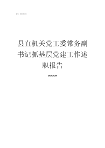 县直机关党工委常务副书记抓基层党建工作述职报告市直机关党工委