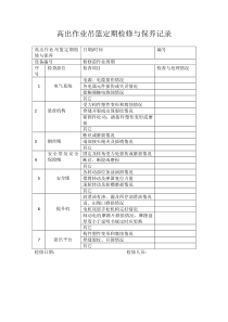 高处吊篮定期检修与保养表记录