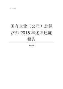 国有企业公司总经济师2018年述职述廉报告