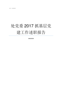 处党委2017抓基层党建工作述职报告