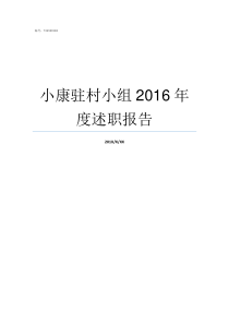 小康驻村小组2016年度述职报告同步小康驻村干部