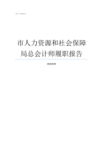 市人力资源和社会保障局总会计师履职报告