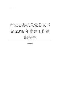 市史志办机关党总支书记2018年党建工作述职报告市史志办主任