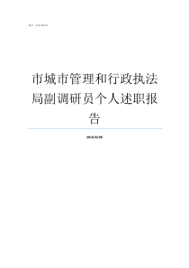 市城市管理和行政执法局副调研员个人述职报告