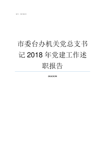 市委台办机关党总支书记2018年党建工作述职报告市委台办好不好