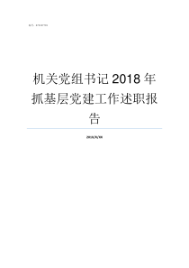 机关党组书记2018年抓基层党建工作述职报告党组书记述职报告2018