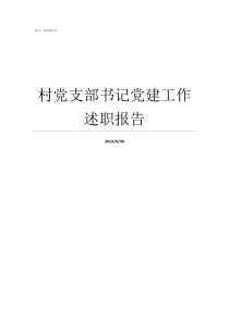 村党支部书记党建工作述职报告村支部党建不足