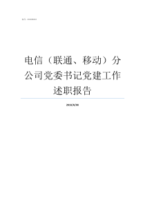 电信联通移动分公司党委书记党建工作述职报告移动联通电信哪个好