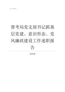 督考局党支部书记抓基层党建意识形态党风廉政建设工作述职报告党支部书记抓党建述职评议