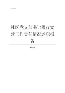 社区党支部书记履行党建工作责任情况述职报告