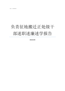 负责征地搬迁正处级干部述职述廉述学报告搬迁补偿标准