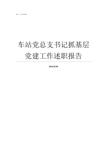 车站党总支书记抓基层党建工作述职报告