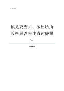 镇党委委员派出所所长换届以来述责述廉报告