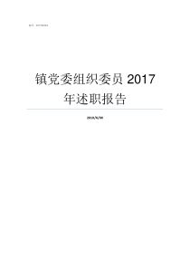 镇党委组织委员2017年述职报告镇党委组织委员的职责