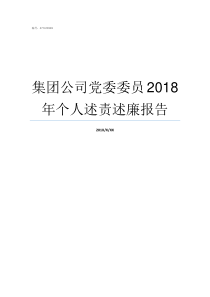 集团公司党委委员2018年个人述责述廉报告党委委员如何产生