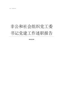 非公和社会组织党工委书记党建工作述职报告什么是非公和社会组织