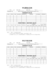 学生晨检记录表