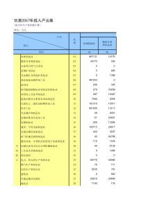 2007年甘肃省投入产出表