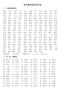 人教版语文一年级下册期末知识点汇总