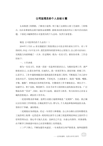 公司监理员的个人总结5篇