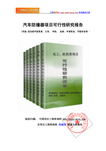 汽车防撞器项目可行性研究报告(可研报告标准版提纲)