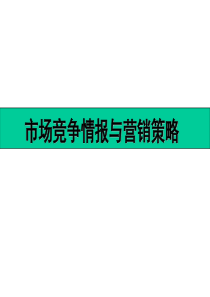 市场竞争情报与营销策略