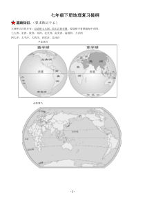 2018年七年级下册地理复习提纲