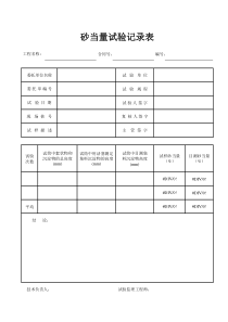 砂当量试验记录表