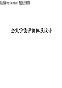 企业价值评价体系的建立(1)