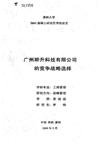 广州聆升科技有限公司的竞争战略选择