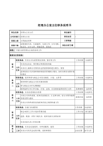 电力公司经理办公室主任岗位说明书