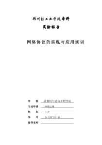 网络协议的实现与应用实训报告