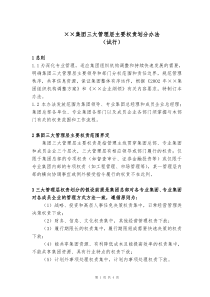 某控股集团公司三大管理层主要权责划分办法