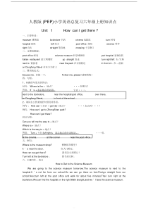 2017最新人教版小学英语六年级上册知识要点复习