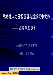 战略性人力资源管理和组织竞争优势