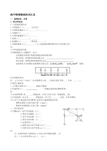 高中物理课本基础知识填空汇总