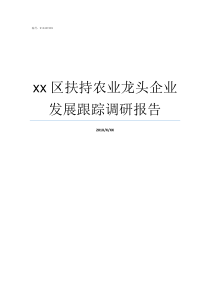 xx区扶持农业龙头企业发展跟踪调研报告农业股最大龙头