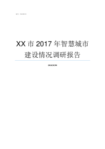 XX市2017年智慧城市建设情况调研报告69XX2017