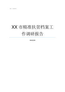 XX市精准扶贫档案工作调研报告扶贫档案