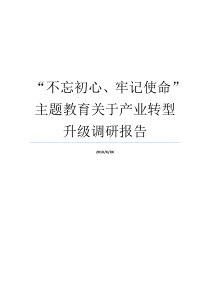 不忘初心牢记使命主题教育关于产业转型升级调研报告牢记初心不忘使命发言材料不忘初心牢记使命自查