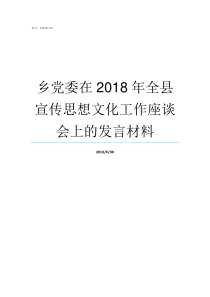 乡党委在2018年全县宣传思想文化工作座谈会上的发言材料