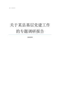 关于某县基层党建工作的专题调研报告