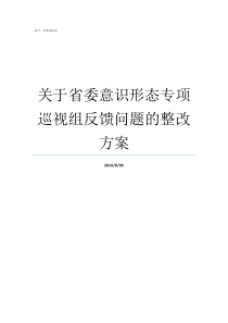 关于省委意识形态专项巡视组反馈问题的整改方案