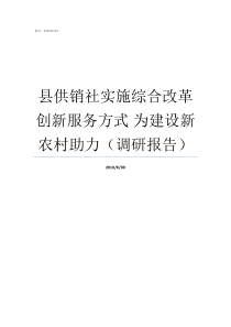 县供销社实施综合改革创新服务方式nbsp为建设新农村助力调研报告供销社改革县基一体化